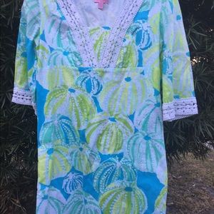 Lilly Pulitzer tunic dress SZ 6 green & blue